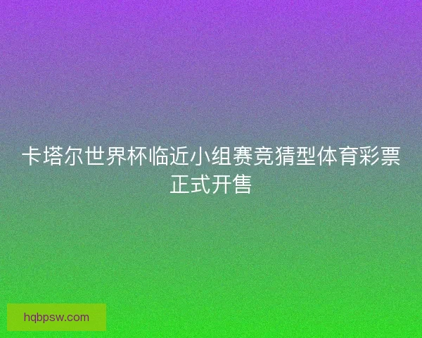 卡塔尔世界杯临近小组赛竞猜型体育彩票正式开售